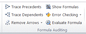 The Excel auditing tools