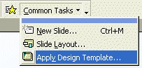 Common tasks - applying a design template to a presentation